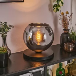 hofstein Koyoto Lampe à poser 25 cm Noir, 1 lumière