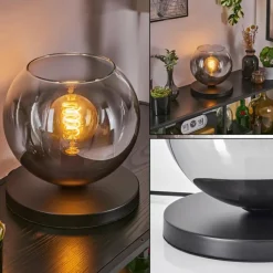 hofstein Koyoto Lampe à poser 25 cm Noir, 1 lumière