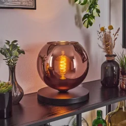 hofstein Koyoto Lampe à poser 25 cm Noir, 1 lumière