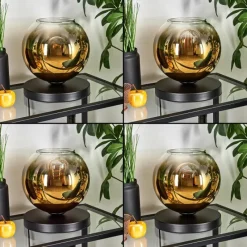 hofstein Koyoto Lampe à poser 20 cm Or, Clair, 1 lumière