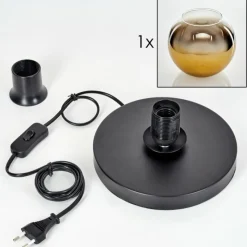 hofstein Koyoto Lampe à poser 20 cm Or, Clair, 1 lumière