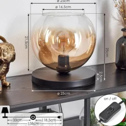 hofstein Koyoto Lampe à poser Ambre, Clair, 1 lumière