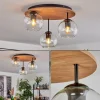 hofstein Koyoto Plafonnier, Boule lumineuse 40 cm Brun, Couleur bois, Noir, 3 lumières