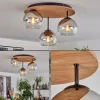 hofstein Koyoto Plafonnier, Boule lumineuse 40 cm Brun, Couleur bois, Noir, 3 lumières