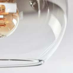 hofstein Koyoto Plafonnier, Boule lumineuse 40 cm Brun, Couleur bois, Noir, 3 lumières