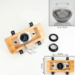 hofstein Koyoto Plafonnier, Boule lumineuse Écru, Noir, 1 lumière