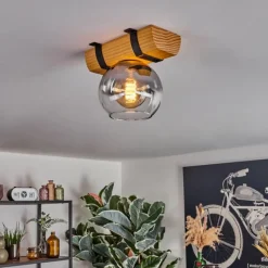 hofstein Koyoto Plafonnier, Boule lumineuse Écru, Noir, 1 lumière