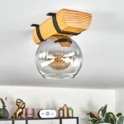 hofstein Koyoto Plafonnier, Boule lumineuse Écru, Noir, 1 lumière