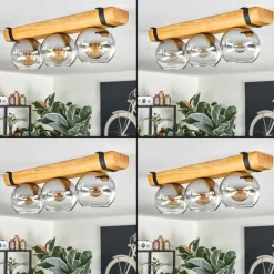 hofstein Koyoto Plafonnier, Boule lumineuse Écru, Noir, 3 lumières