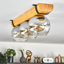 hofstein Koyoto Plafonnier, Boule lumineuse Écru, Noir, 3 lumières