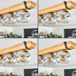 hofstein Koyoto Plafonnier, Boule lumineuse Écru, Noir, 5 lumières