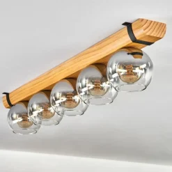 hofstein Koyoto Plafonnier, Boule lumineuse Écru, Noir, 5 lumières