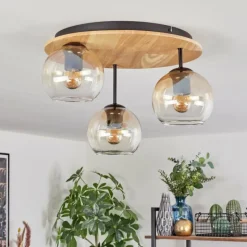 hofstein Koyoto Plafonnier, Boule lumineuse Écru, Noir, 3 lumières