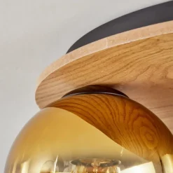 Lampes Dorées-hofstein Koyoto Plafonnier, Boule lumineuse Écru, Noir, 3 lumières