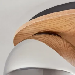 hofstein Koyoto Plafonnier, Boule lumineuse Écru, Noir, 3 lumières