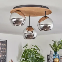 hofstein Koyoto Plafonnier, Boule lumineuse Écru, Noir, 3 lumières