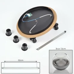 hofstein Koyoto Plafonnier, Boule lumineuse Écru, Noir, 3 lumières