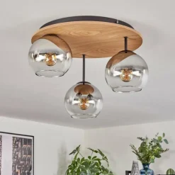 hofstein Koyoto Plafonnier, Boule lumineuse Écru, Noir, 3 lumières