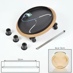 hofstein Koyoto Plafonnier, Boule lumineuse Écru, Noir, 3 lumières