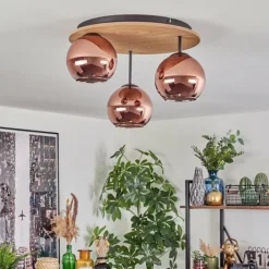 hofstein Koyoto Plafonnier, Boule lumineuse Écru, Noir, 3 lumières