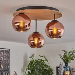 hofstein Koyoto Plafonnier, Boule lumineuse Écru, Noir, 3 lumières