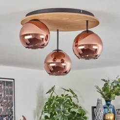 hofstein Koyoto Plafonnier, Boule lumineuse Écru, Noir, 3 lumières