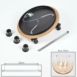 Lampes Vintages & Rétros-hofstein Koyoto Plafonnier, Boule lumineuse Écru, Noir, 3 lumières