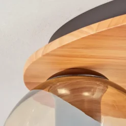 hofstein Koyoto Plafonnier, Boule lumineuse Écru, Noir, 3 lumières