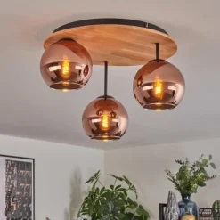 hofstein Koyoto Plafonnier, Boule lumineuse Écru, Noir, 3 lumières