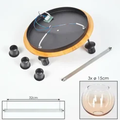 hofstein Koyoto Plafonnier, Boule lumineuse Écru, Noir, 3 lumières