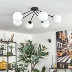 hofstein Koyoto Plafonnier, Boule lumineuse 15 cm Blanc, 6 lumières