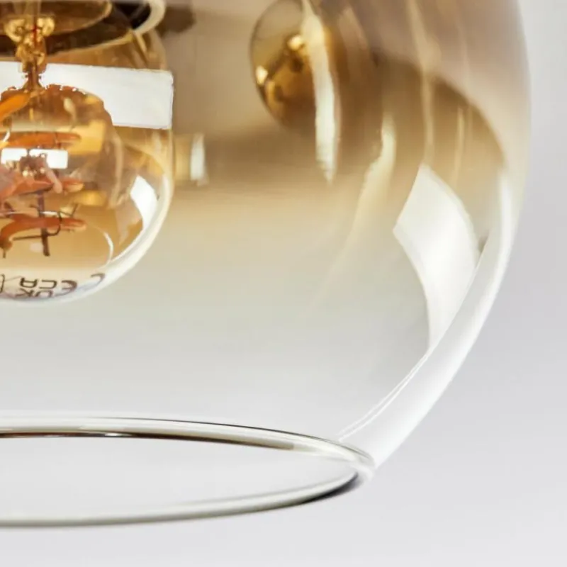 Lampes Dorées-hofstein Koyoto Plafonnier, Boule lumineuse 40 cm Écru, Noir, 3 lumières