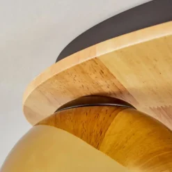 Lampes Dorées-hofstein Koyoto Plafonnier, Boule lumineuse 40 cm Écru, Noir, 3 lumières