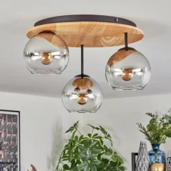 hofstein Koyoto Plafonnier, Boule lumineuse 40 cm Écru, Noir, 3 lumières