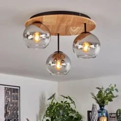 hofstein Koyoto Plafonnier, Boule lumineuse 40 cm Écru, Noir, 3 lumières