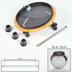 Suspension Verre Fumé-hofstein Koyoto Plafonnier, Boule lumineuse 40 cm Écru, Noir, 3 lumières