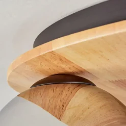 Suspension Verre Fumé-hofstein Koyoto Plafonnier, Boule lumineuse 40 cm Écru, Noir, 3 lumières