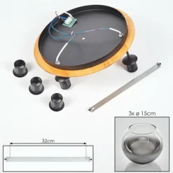 hofstein Koyoto Plafonnier, Boule lumineuse 40 cm Écru, Noir, 3 lumières