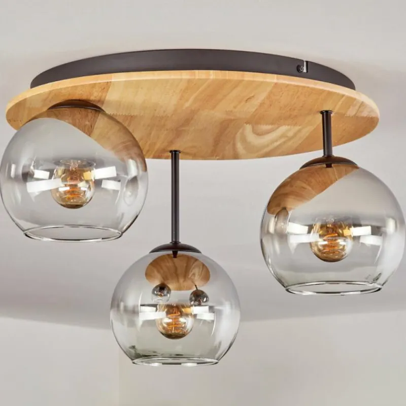 hofstein Koyoto Plafonnier, Boule lumineuse 40 cm Écru, Noir, 3 lumières