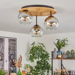 hofstein Koyoto Plafonnier, Boule lumineuse 40 cm Écru, Noir, 3 lumières