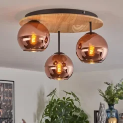 hofstein Koyoto Plafonnier, Boule lumineuse 40 cm Écru, Noir, 3 lumières