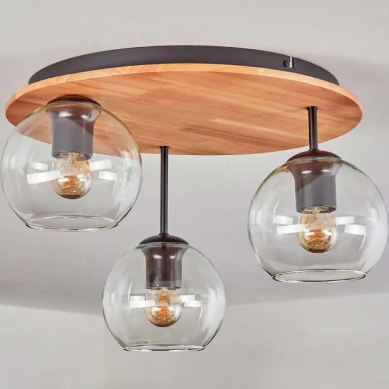 hofstein Koyoto Plafonnier, Boule lumineuse 40 cm Écru, Noir, 3 lumières