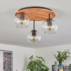 hofstein Koyoto Plafonnier, Boule lumineuse 40 cm Écru, Noir, 3 lumières