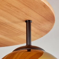 Lampes Dorées-hofstein Koyoto Plafonnier, Boule lumineuse 40 cm Écru, Noir, 3 lumières