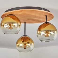 Lampes Dorées-hofstein Koyoto Plafonnier, Boule lumineuse 40 cm Écru, Noir, 3 lumières