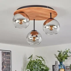 hofstein Koyoto Plafonnier, Boule lumineuse 40 cm Écru, Noir, 3 lumières