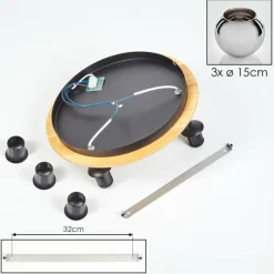 hofstein Koyoto Plafonnier, Boule lumineuse 40 cm Écru, Noir, 3 lumières