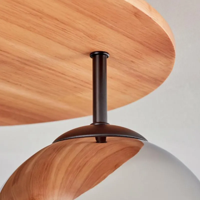 hofstein Koyoto Plafonnier, Boule lumineuse 40 cm Écru, Noir, 3 lumières