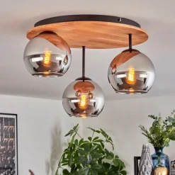 hofstein Koyoto Plafonnier, Boule lumineuse 40 cm Écru, Noir, 3 lumières