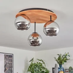 hofstein Koyoto Plafonnier, Boule lumineuse 40 cm Écru, Noir, 3 lumières